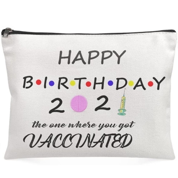 Cosmetic Makeup Bag Travel Case Women Quarantine Birthday 2021 NWT - Picture 1 of 6